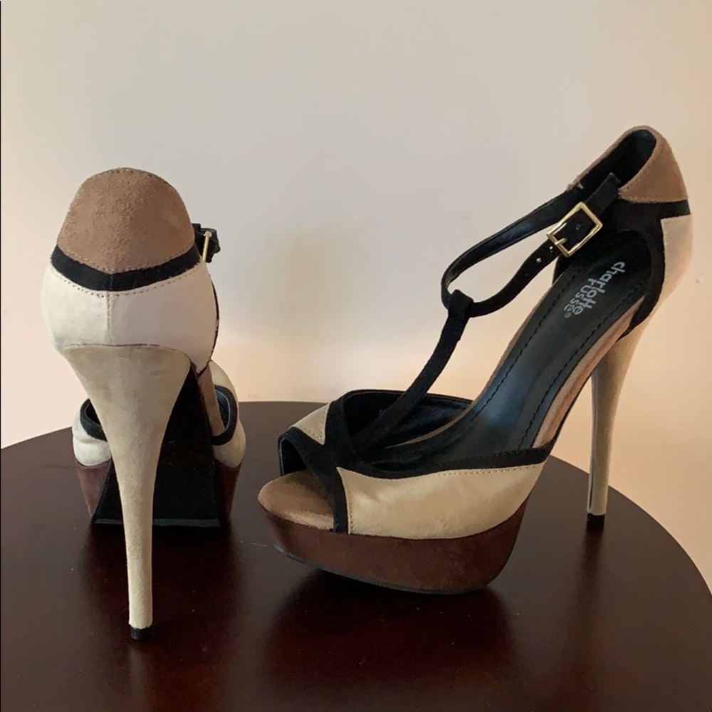 Charlotte Russe Geometric Pattern Heels size 8